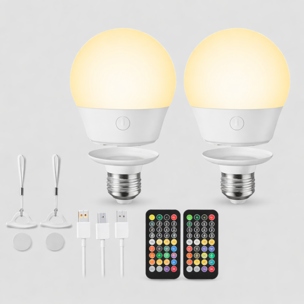 4Pcs - Portable Rechargeable LED Bulb
